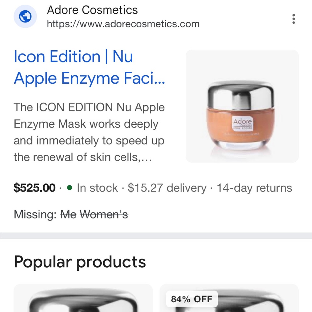 Adore Nu Apple Enzyme Facial Mask - Woodgrain Tan and Red - Picture 5 of 5